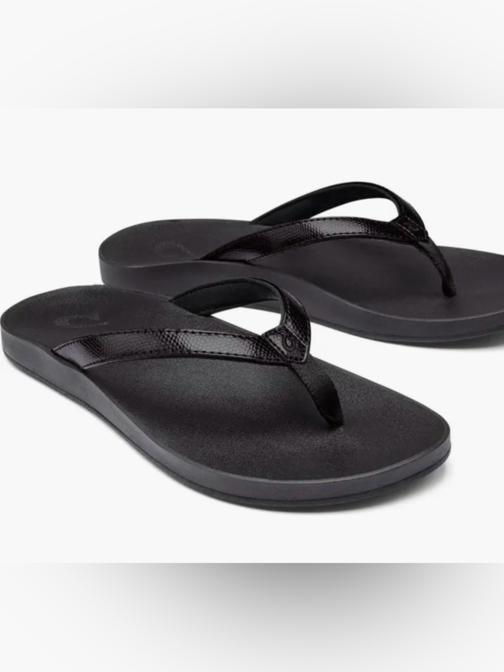 OluKai Black Women's Flip-Flop Sandals